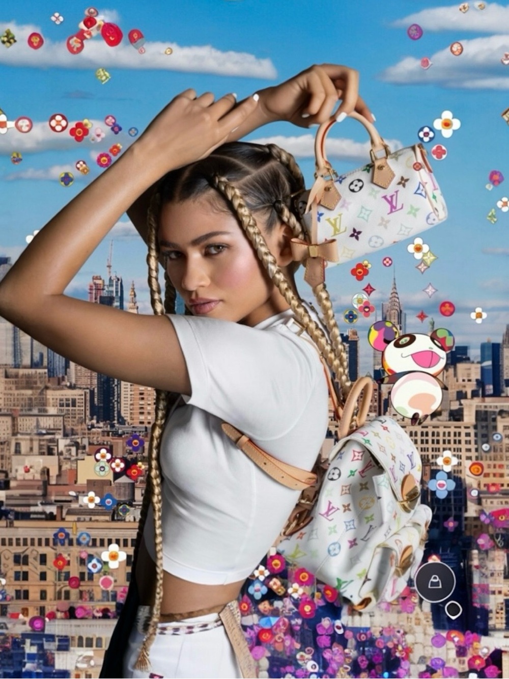 🆕💗LOUIS VUITTON x MURAKAMI MICRO POCHETTE White Multicolor Monogram GHW • NWTB - Picture 9 of 10